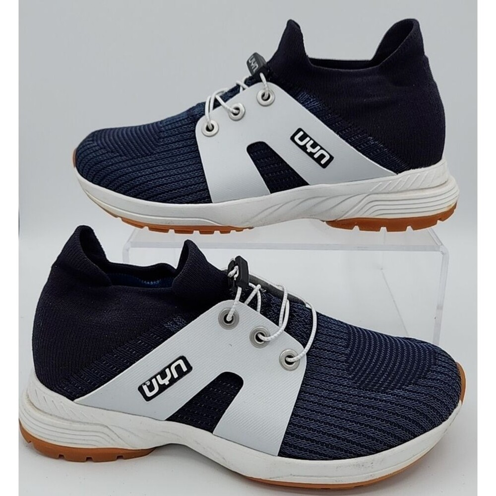 Uyn Athletic Shoes Navy Blue and White Bungee Lace Mens Size 6.5 EU 39
